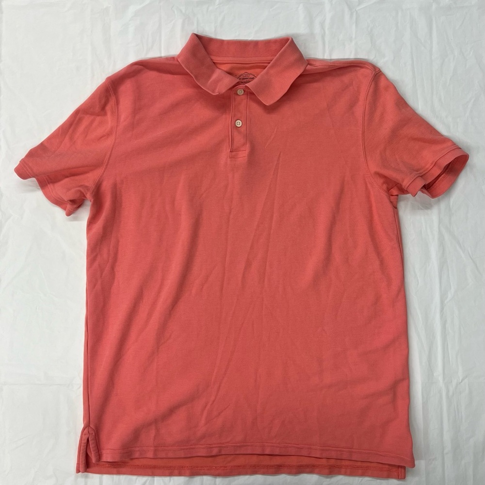 ST JOHN'S BAY Men’s Pink/red Polo Quick-Dri Performance Shirt Size LARGE
